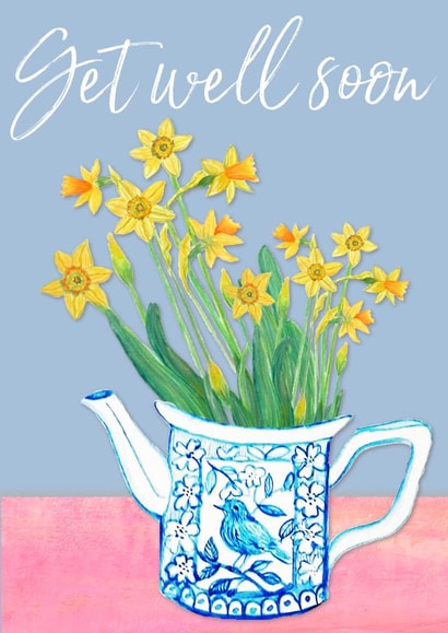 Get well soon card with daffodils created by Magenta Rose Designs