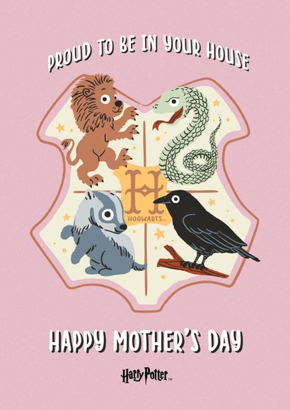 Harry Potter Hogwarts Crest Mother's Day card created by Cardology