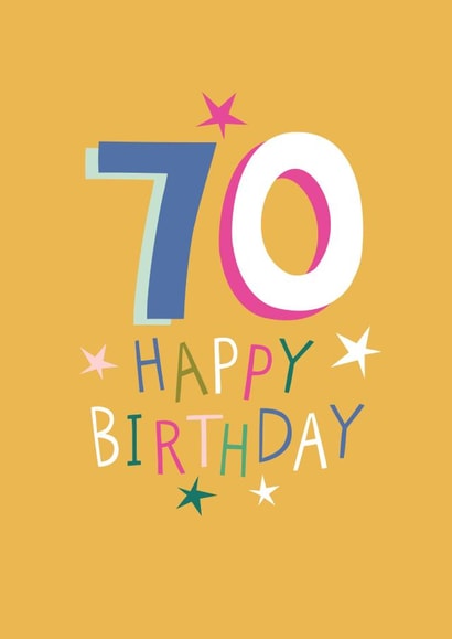 70th Birthday star card created by Pablo and Pickle Studio