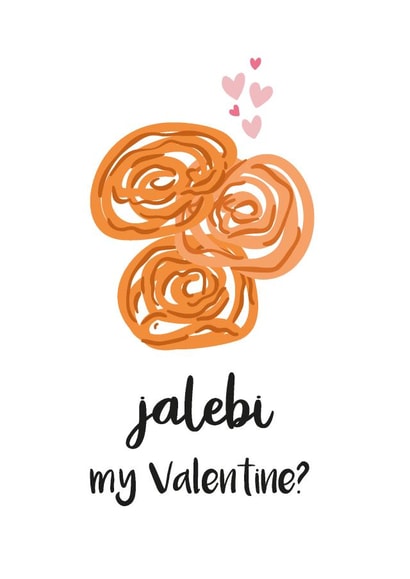 Will You Be My Valentine? South Asian - Jalebi - Valentine's Day Card created by Gheetings Cards