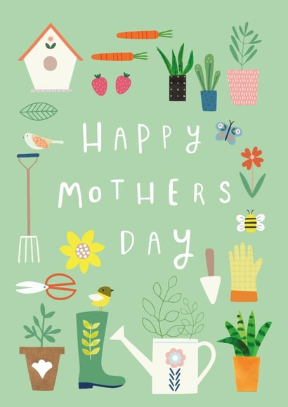 Classic Mothers Day Card - Gardening - Happy Mothers Day created by Sally Payne Design