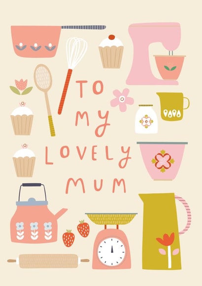 Baking themed mothers day card created by Sally Payne Design