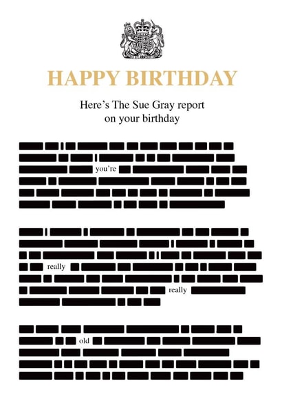 Sue gray Birthday Report created by Liverpool Card Studio