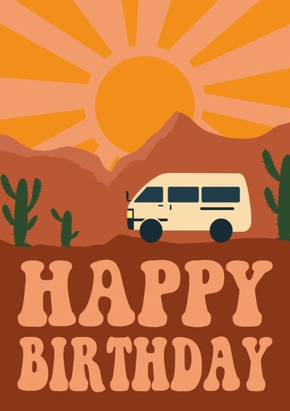 Vanlife Happy Birthday Card created by Altitude Illustrations