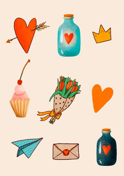 St. Valentine's day greeting card created by Katherine Polyakova