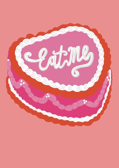 Eat me cake valentines card created by Sophie Sanders