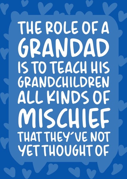 'All Kinds of Mischief' Cute Birthday Card for Grandad  created by Brogan Thomas