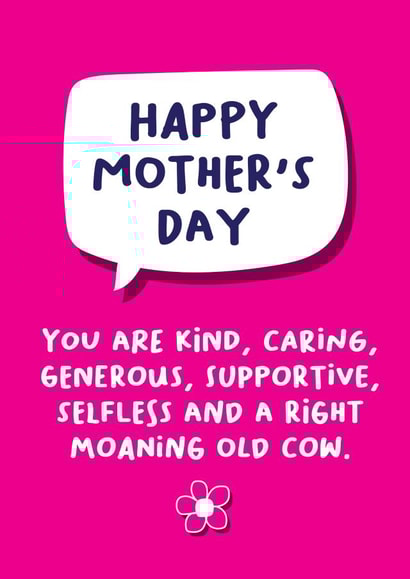 Cheeky Mothers Day Card - Mum - Moaning Old Cow created by Norm & Then