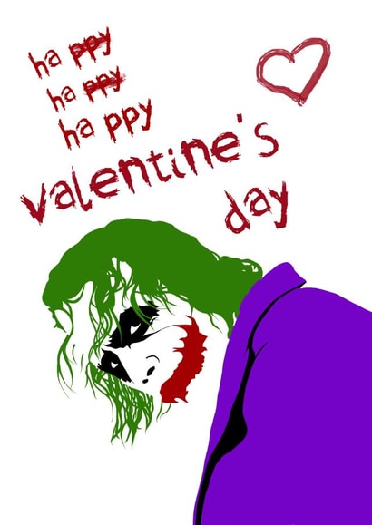 Dark Knight Heath Ledger Joker Valentine Card 1000 created by The Savage Geek