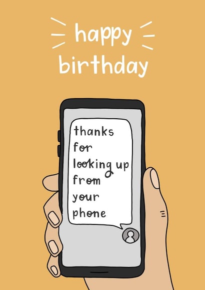 Phone birthday card created by Belly Flops