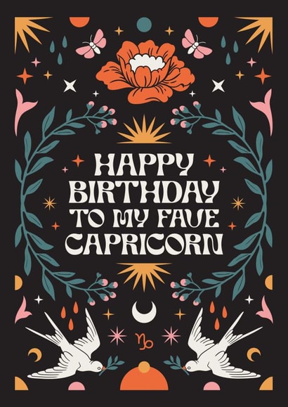 Happy Birthday To My Fave Capricorn Card created by Oh Ellie Studio