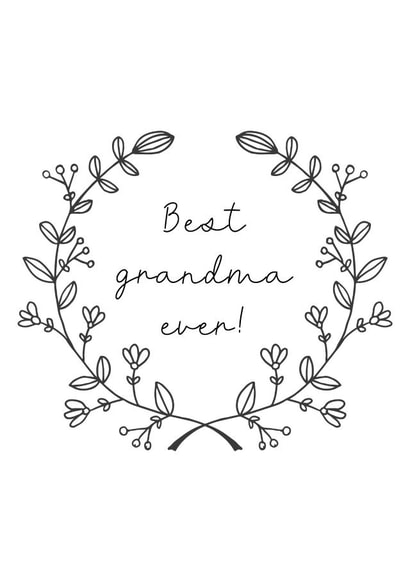 Pretty Mothers Day Card - Grandma - Foliage - Best Grandma Ever created by Audrey & Coco