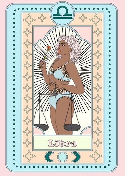 LIBRA BIRTHDAY CARD created by Emily Nash