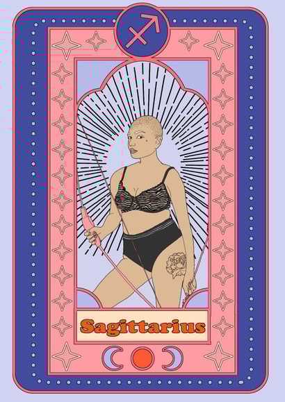 Fun Birthday Card - Sagittarius - Birthday created by Emily Nash