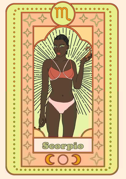 Modern Birthday Card - Scorpio - Astrology created by Emily Nash