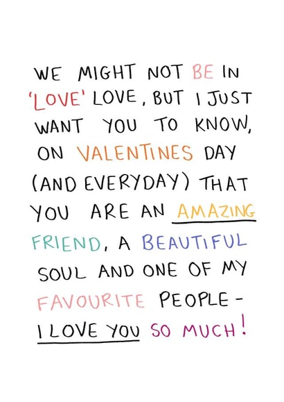 Platonic Love Valentine's Day / Palentine's Day / Galentine's Day Card - Amazing Friend, Beautiful Soul, Favourite Person created by Sophie Kathleen
