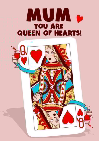 Mum, Queen of Hearts card created by Kasia Cards