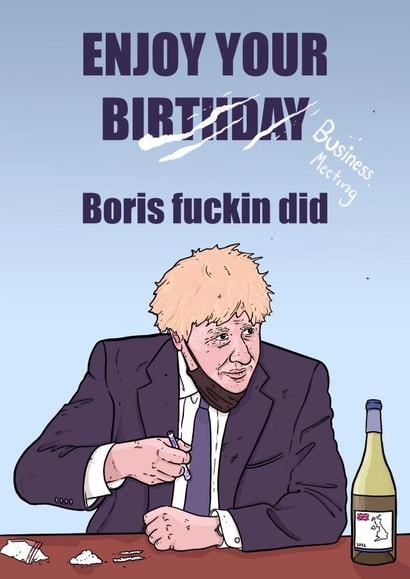 Naughty Boris birthday party card created by sunnygeffin