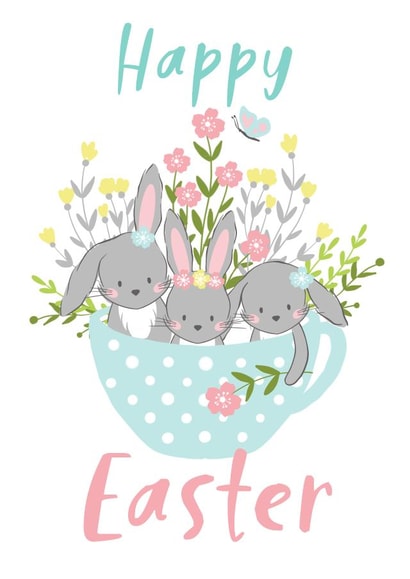 Cute Easter bunnies. created by Natalia Blyzen