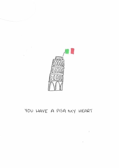 Pisa my heart card  created by Hackney Gems 