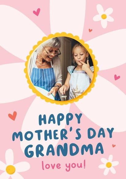Cute Personalised Mother's Day Photo Card - For Grandma - Happy Mother's Day Grandma created by Macie Dot Doodles
