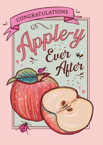 Congratulations Apple-y Ever After - Punny wedding card created by Angie Spurgeon