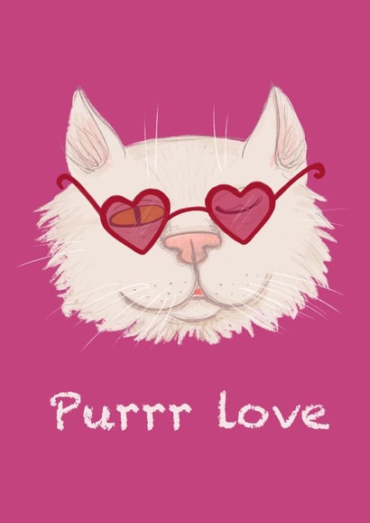 Cat love card created by Maria Myrkina