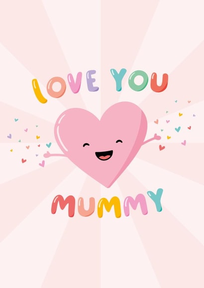 Cute Mothers Day Card - Mummy - Heart - Love You Mummy created by Macie Dot Doodles