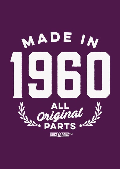 Made In - 1960 created by Duke & Sons