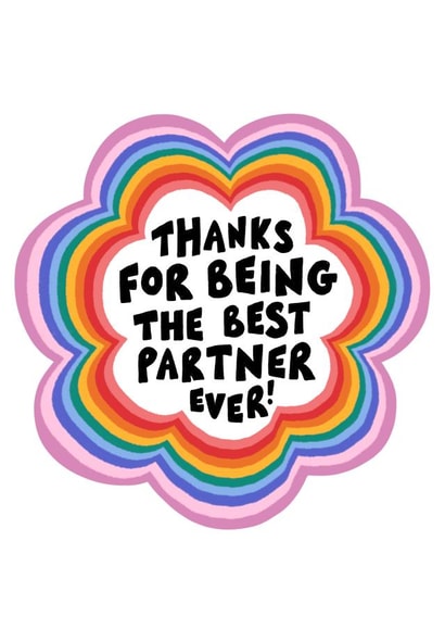 Thanks for being the best partner ever rainbow card created by Sophie Kathleen