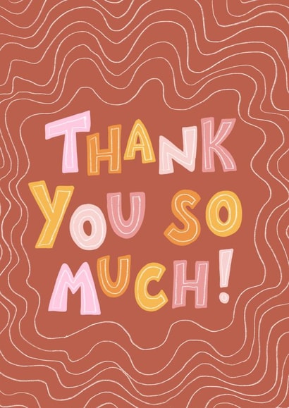 Contemporary Thank You Card - Wiggles - Thank You So Much! created by Sophie Kathleen