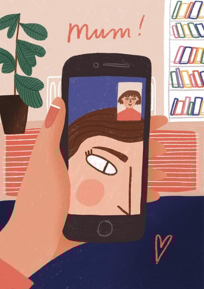 Cute Mothers Day Card - Mum - Facetime created by skeletondraw