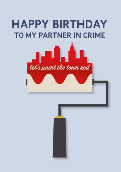 Best Friend Partner in Crime Birthday Card created by Poppy Lane