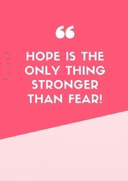 IVF Card - Hope is stronger than fear created by The Infertile Mum @mummataralouise