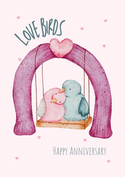 Love birds, happy anniversary created by Custom Card Co Shop