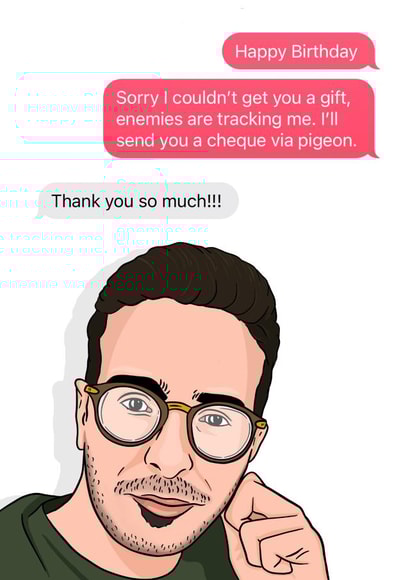 Happy Birthday Tinder Swindler Style Card created by Bubble&Cheek