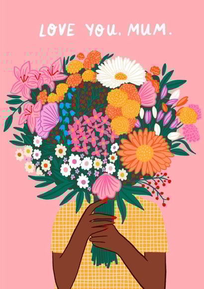 Pretty Mothers Day Card - Mum - Bouquet - Love You Mum created by Emmy Lupin Studio 