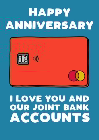 Funny Anniversary Joint Bank Account Card created by Pickled Prints
