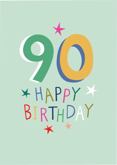 90th Birthday star card created by Pablo and Pickle Studio
