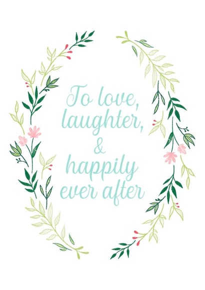 Happily Ever After Pretty Floral Wedding Engagement created by by Rachel Manzano