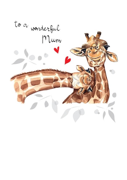 Cute Mothers Day Card - Giraffe - To A Wonderful Mum created by SABIVO Design by Sabina