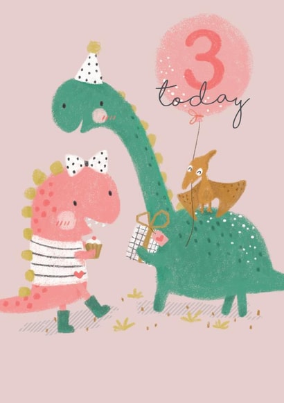 Cute Dinosaurs 3rd Birthday Card created by Stripey Paper