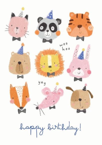 Animal Faces Birthday Card created by Stripey Paper