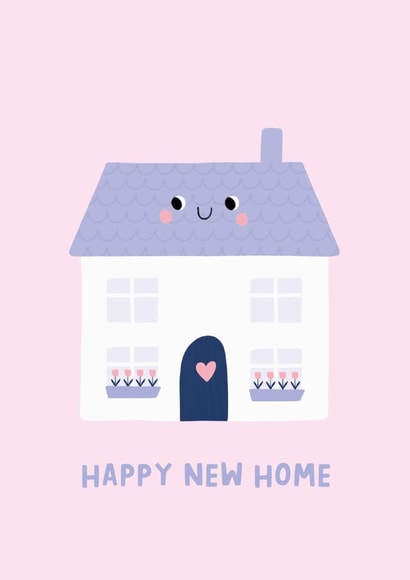 Cute Lilac New Home Card - House - Happy New Home created by Nutmeg and Arlo