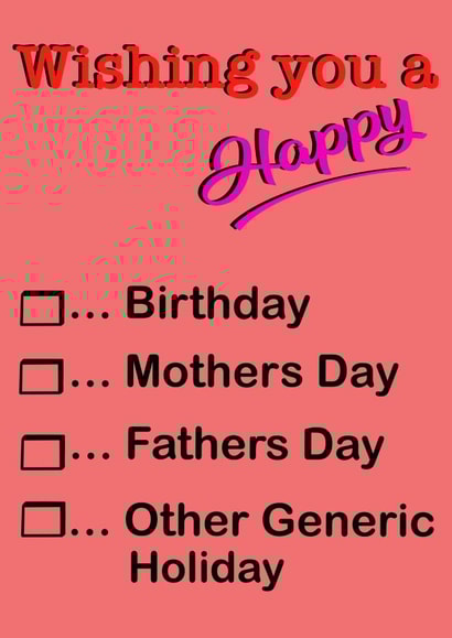 Generic celebration card created by Chris Oldham