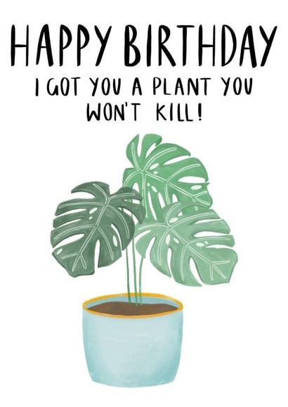 House Plant Funny Birthday card created by Phoebe Harris