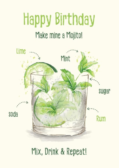 Mojito Birthday Card created by Alexandra Elliot Designs