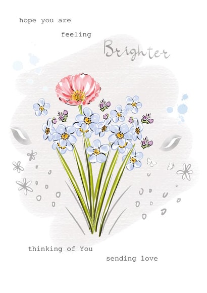 Forget me not bouquet feeling brighter get well soon card created by SABIVO Design by Sabina