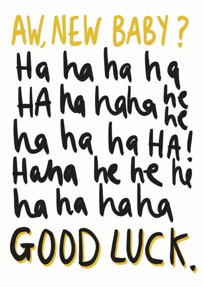 Funny New Baby Card for Parents created by Sweetlove Press