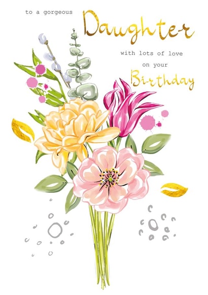 Daughter roses bouquet birthday card created by SABIVO Design by Sabina